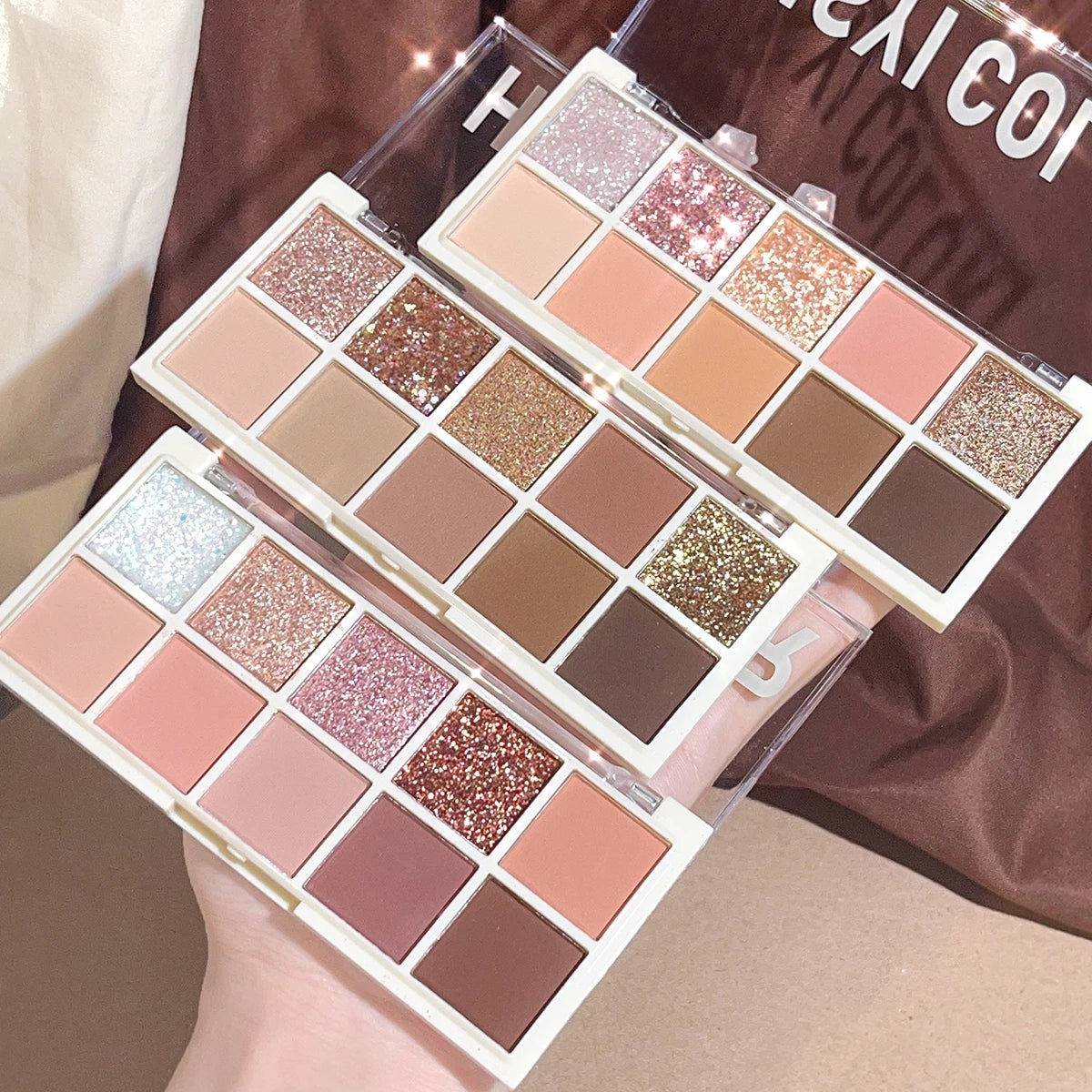 Star Ten-Color Eyeshadow Palette, Pearl & Matte in Pink & Brown Tones