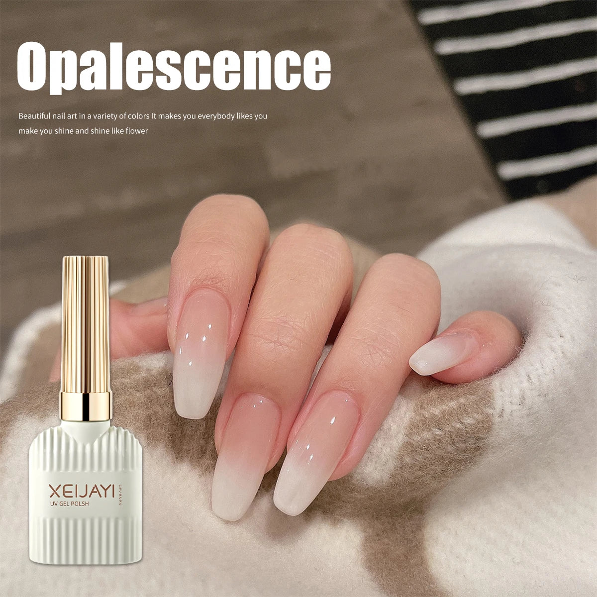 Gel Pudding Nail Polish (15ml), Pure Milky White Color for Nail Art