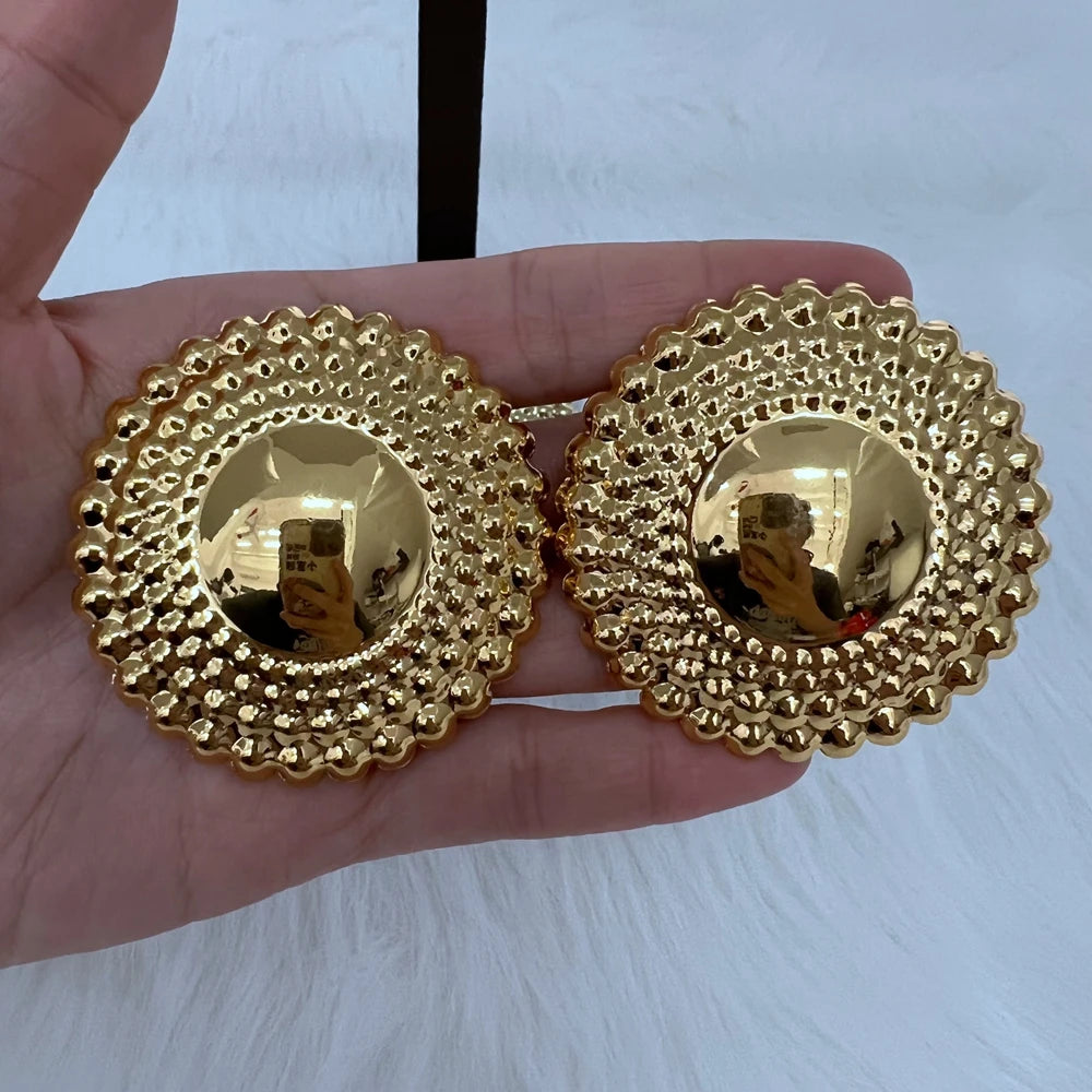 Women's Jewelry Set | Dubai Style, with Beaded Pendant and Earrings, Gold Plated, for Weddings and Brides, Ideal Gift