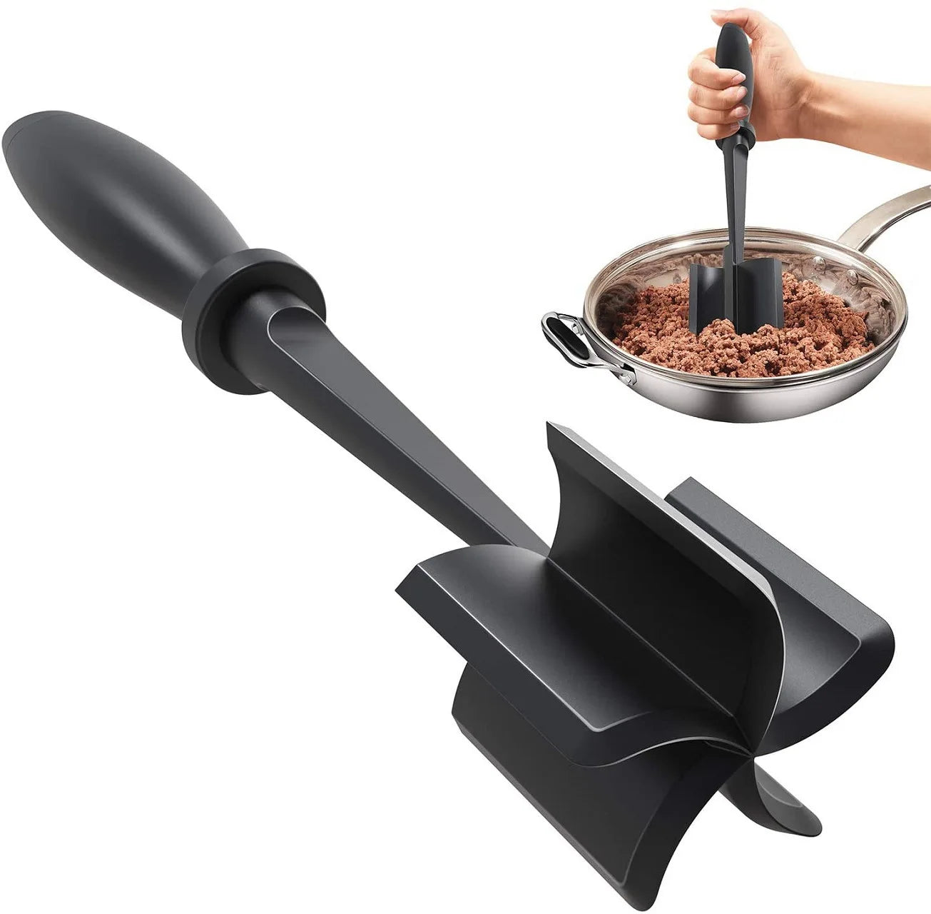 Manual meat grinder with stainless steel blades