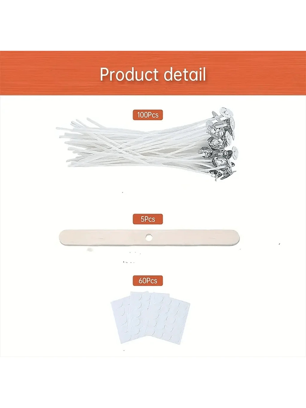 100 Cotton Wicks (15 cm) | Pre-Waxed Low-Smoke Wicks for Candle Making | DIY Kit with Holders and Glue for Soy and Beeswax