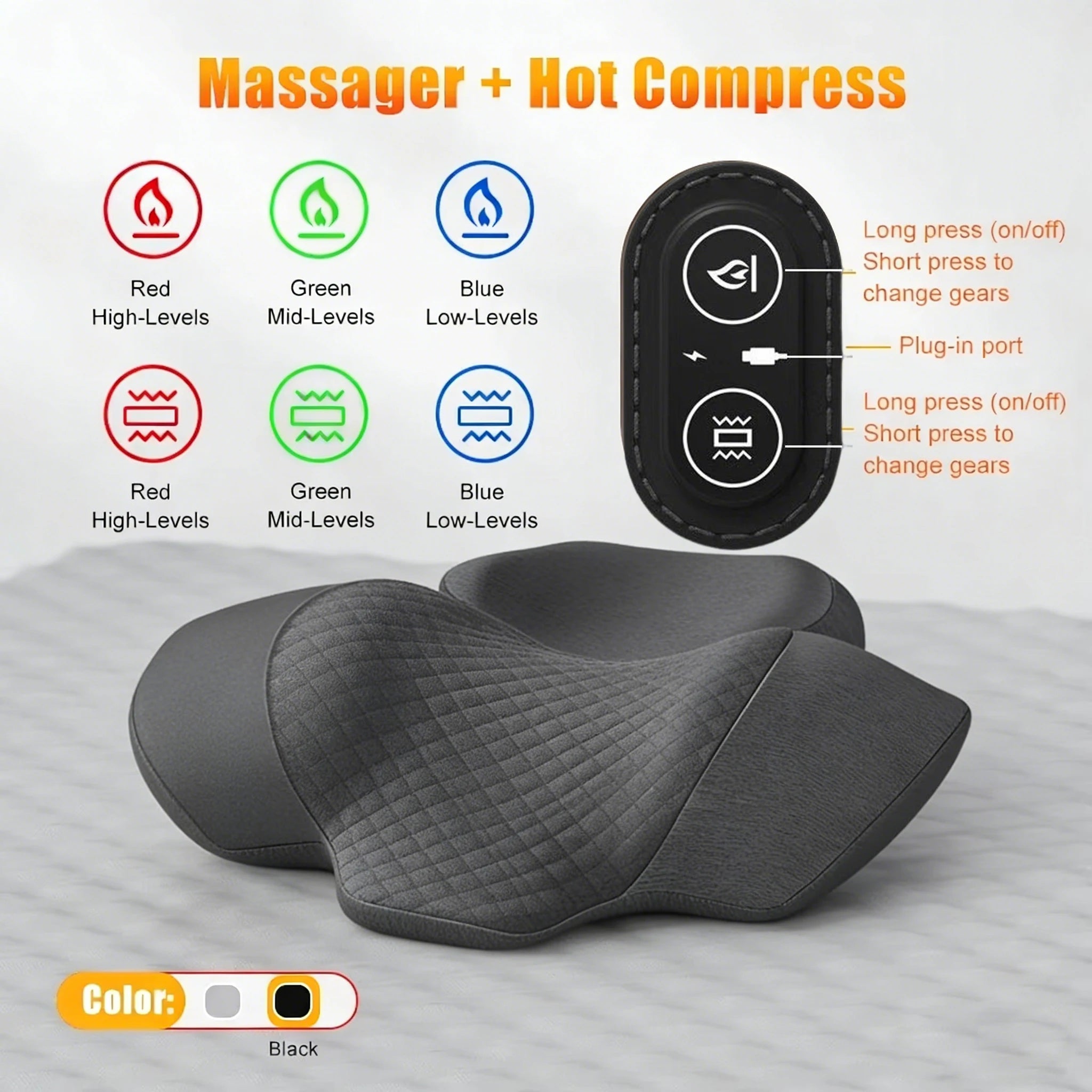Electric Cervical Pillow with Heat and Massage