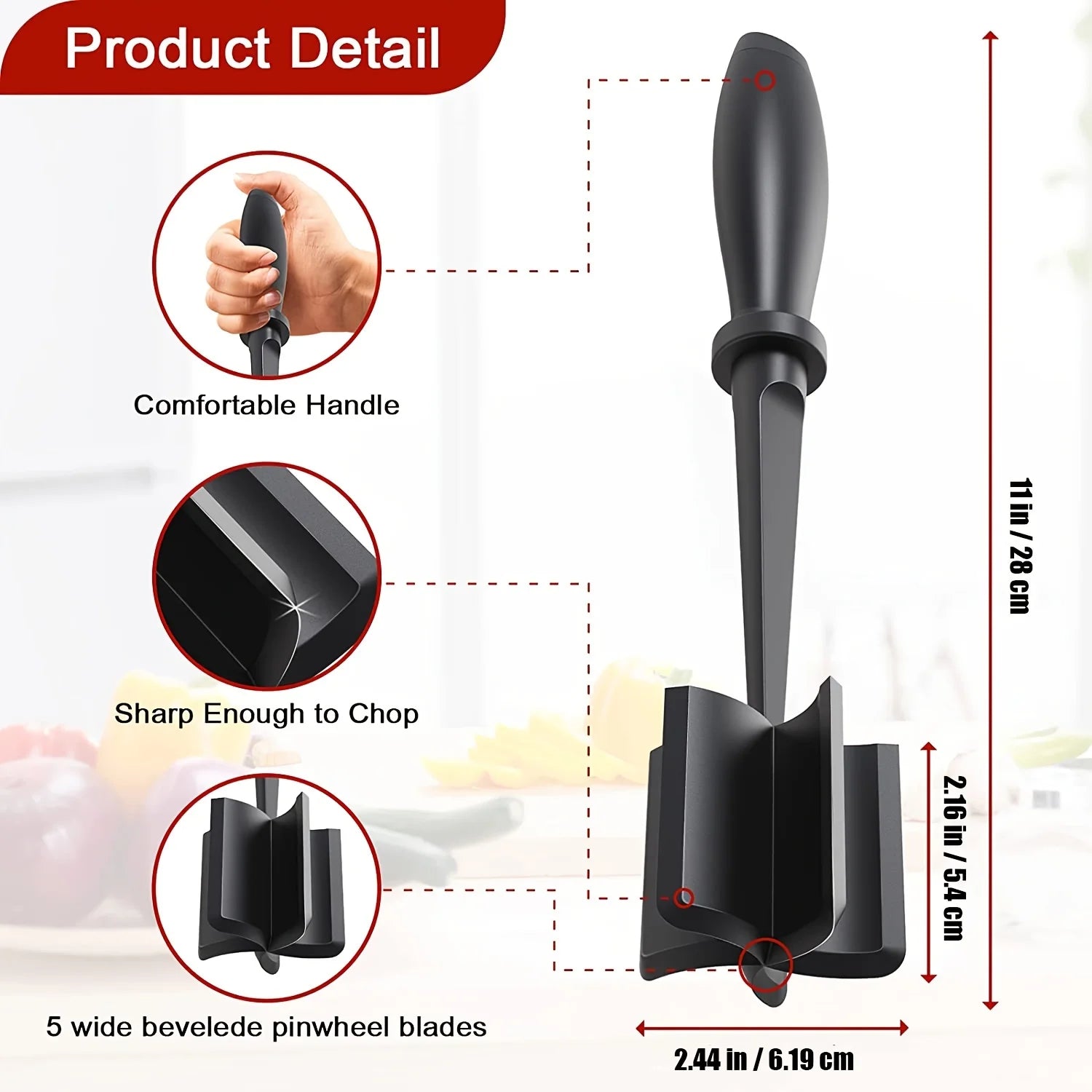 Manual meat grinder with stainless steel blades