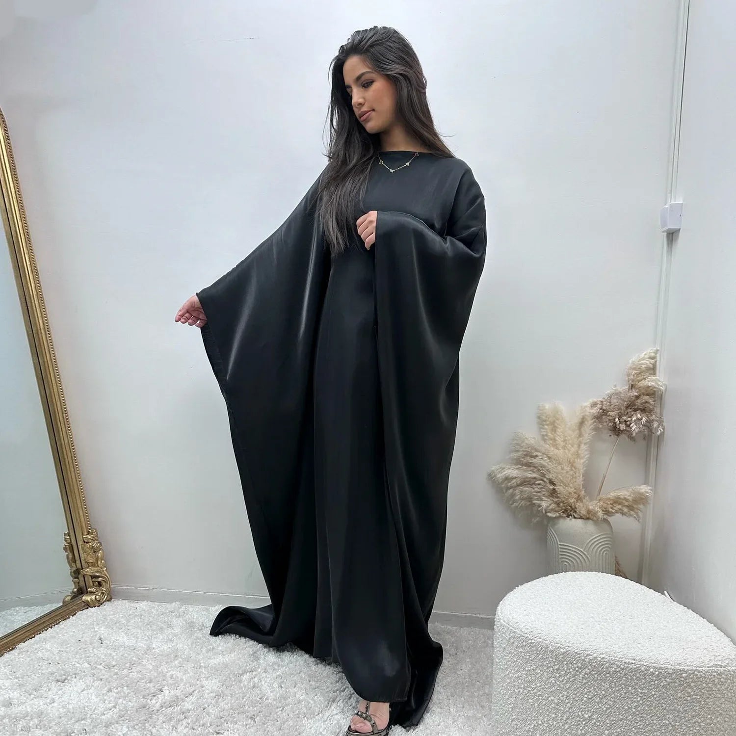 Shiny abaya with butterfly design