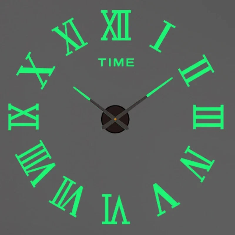 Large 3D acrylic wall clock with mirror effect