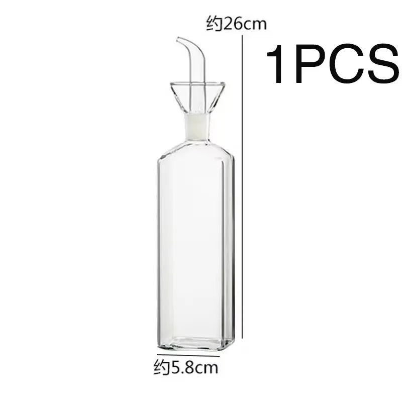 Glass Oil Bottle with Handle and Scale