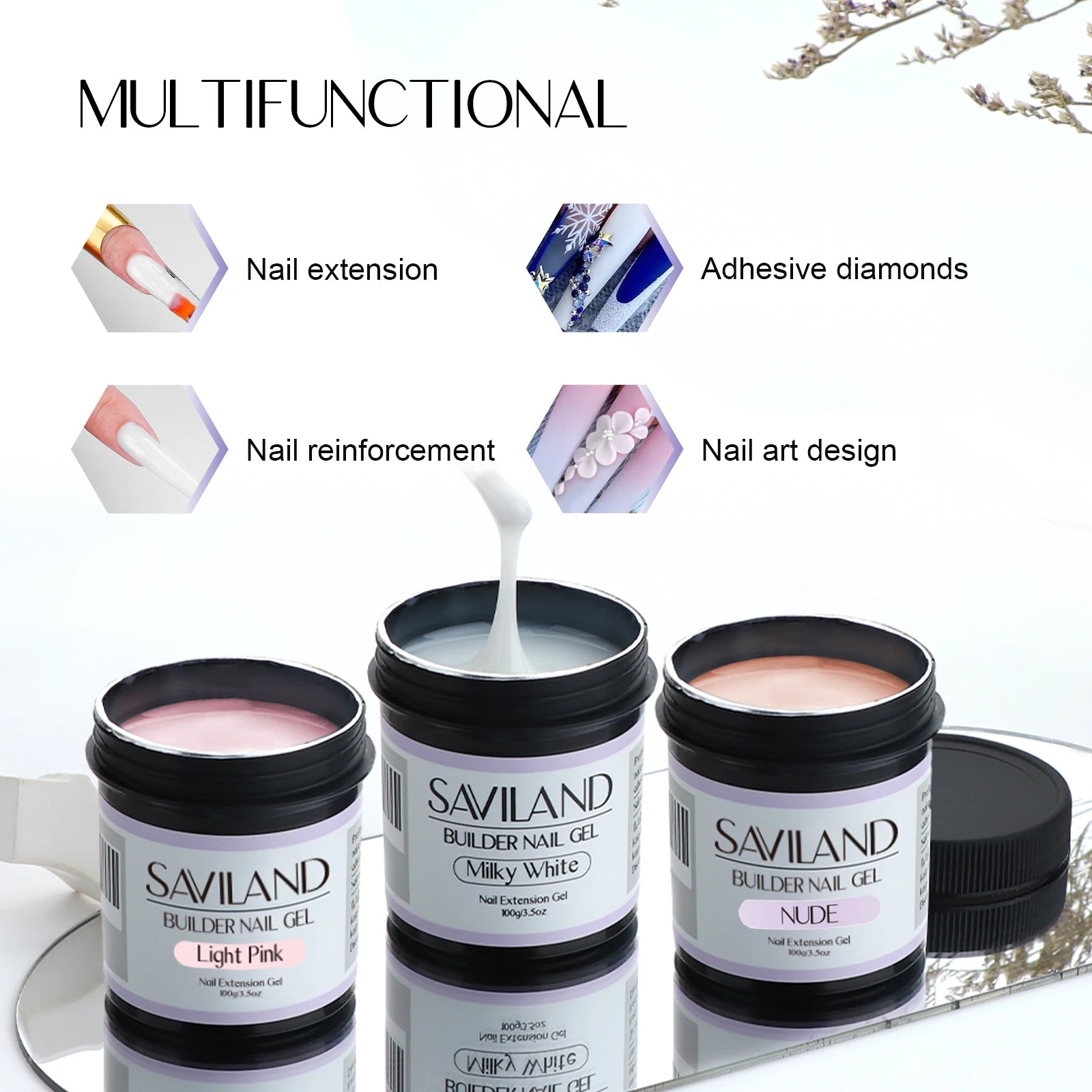 100g Builder Gel for Nail Extensions, Removable UV/LED Builder Gel, Nail Art and Manicure
