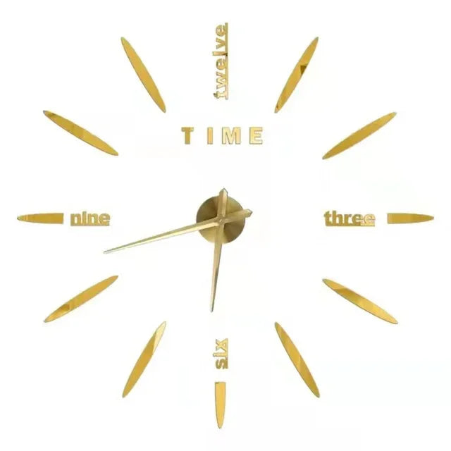 Large 3D acrylic wall clock with mirror effect