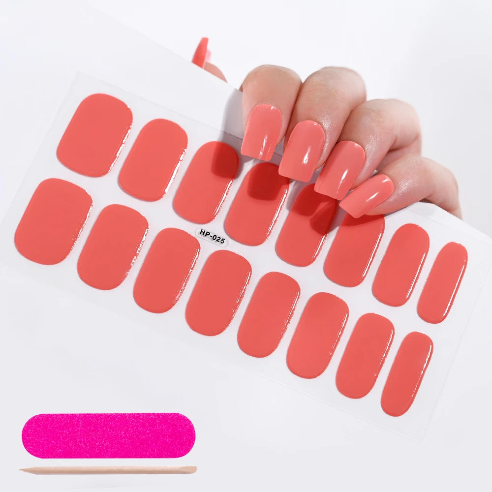 Semi-Cured Gel Nail Wraps with French Tips, Long Lasting for Nail Art & Extensions
