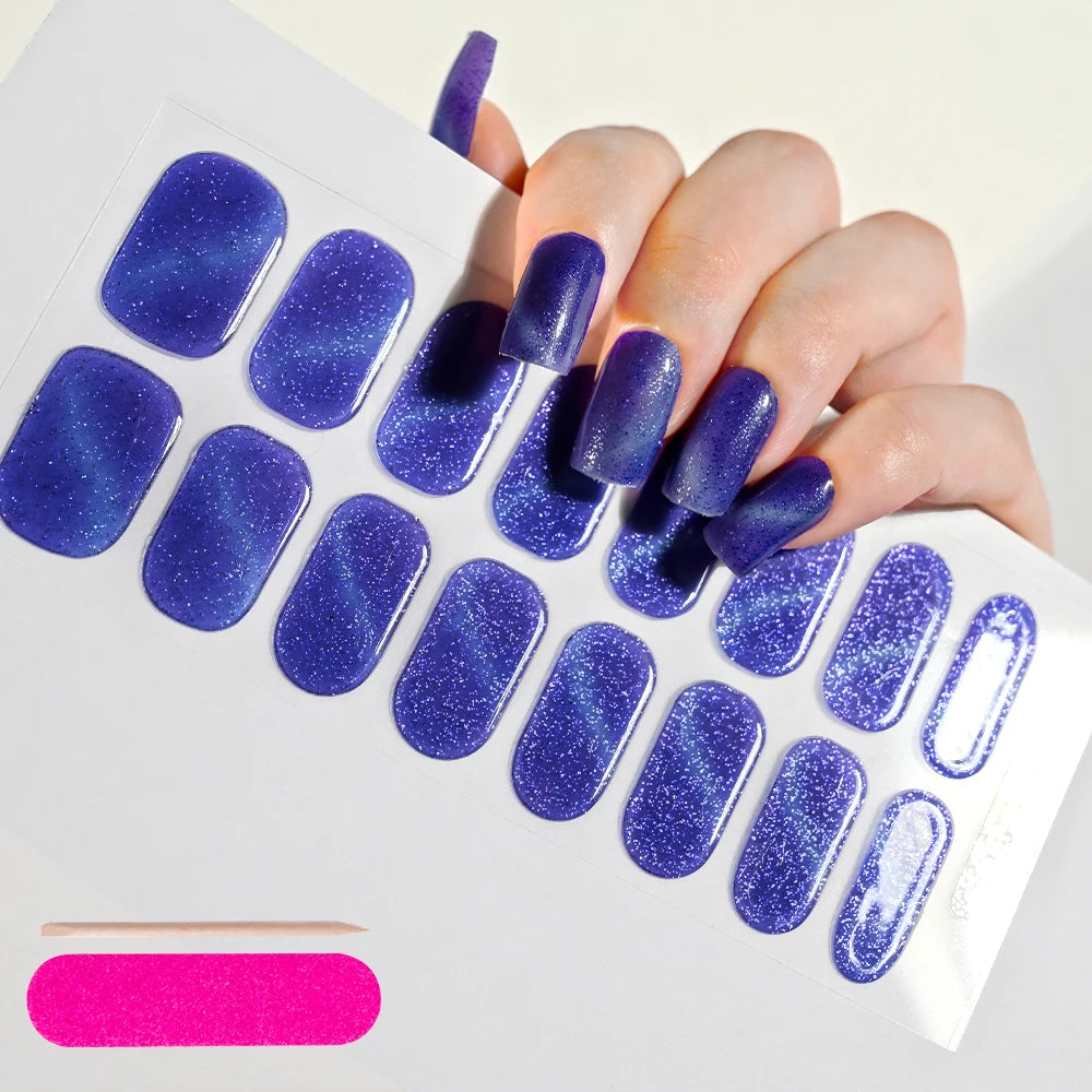 Semi-Cured Gel Nail Wraps with French Tips, Long Lasting for Nail Art & Extensions