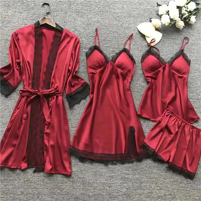 Women's 4-Piece Pajama Set