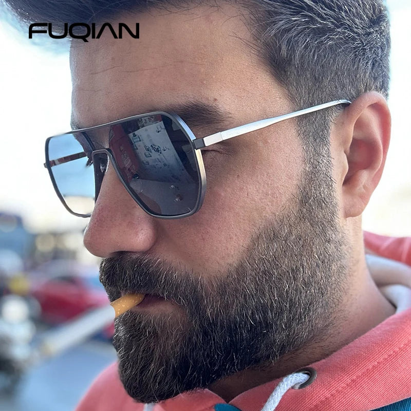 Unisex Metal Photochromic Sunglasses - Polarized with UV400 Protection