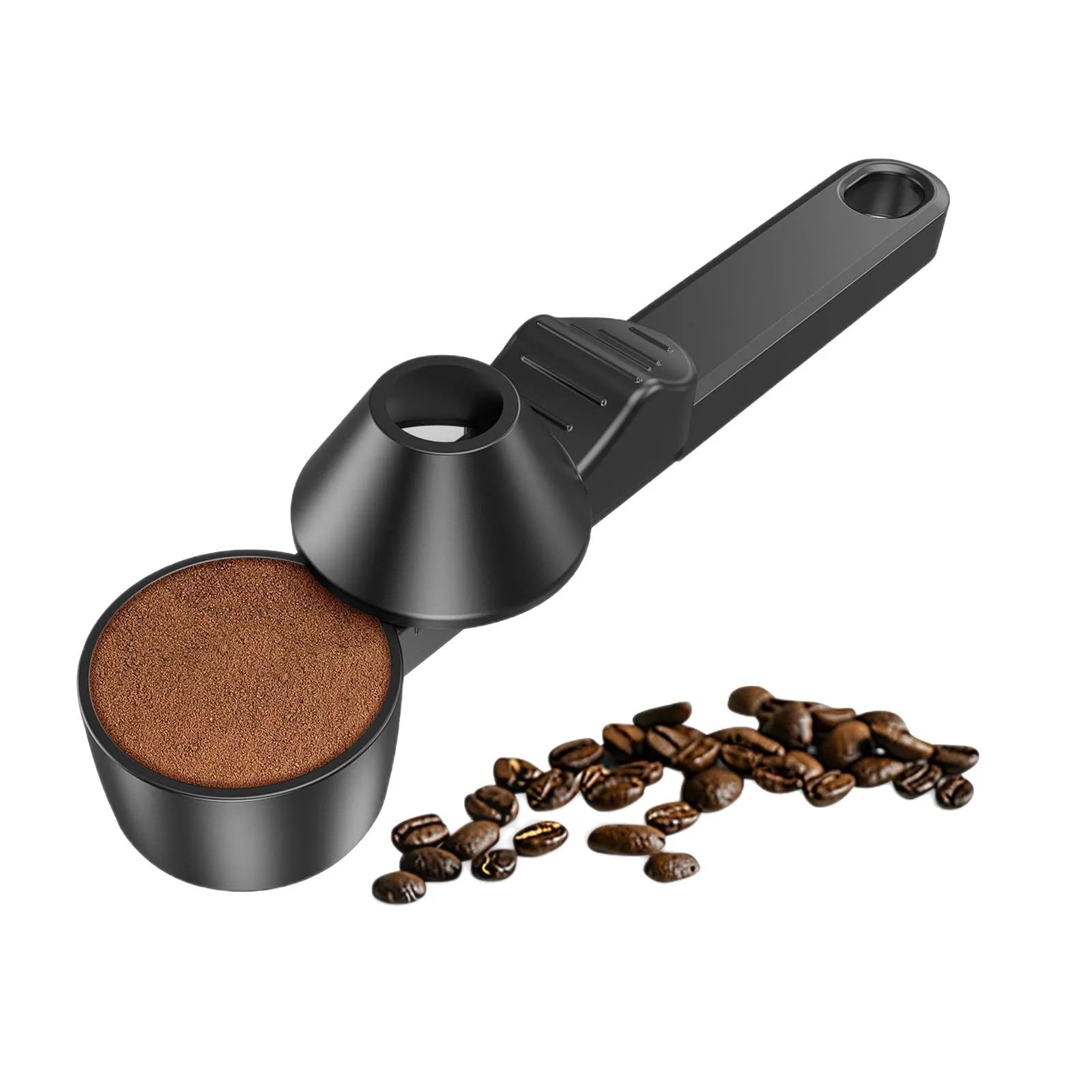 Coffee Scoop with Sliding Lid | Long Handle and Large Capacity | Spill-Proof Measuring Spoon for Kitchen