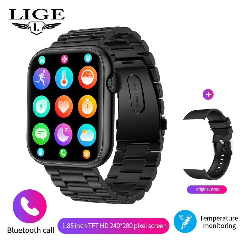 Smartwatch with Bluetooth Calling and Wireless Charging, Fitness Tracker with Customizable Watch Faces