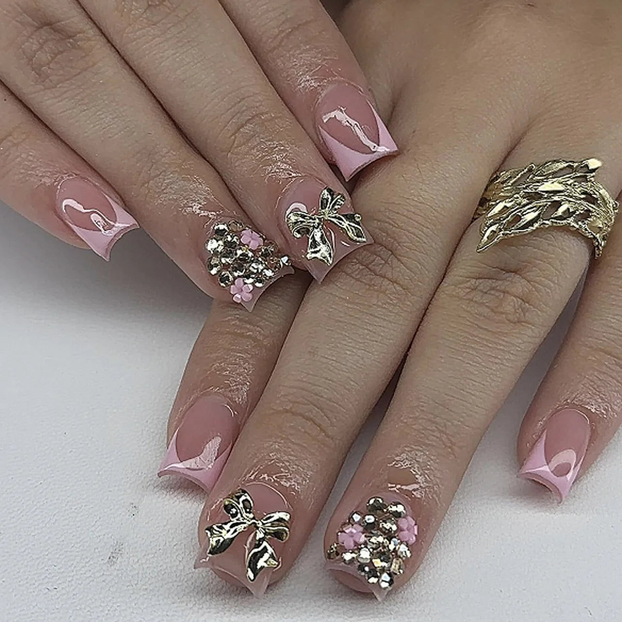 Duck shaped press on nails punk style