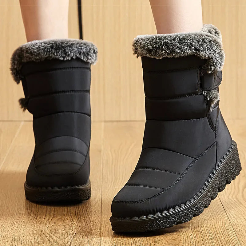 Women's Winter Ankle Boots | Low Heel and Waterproof | Warm Plush Lining, 2026 Trend
