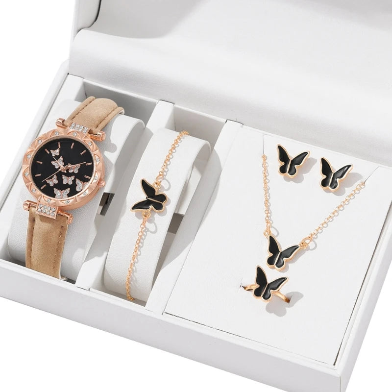 Butterfly jewelry set for women 5 in 1