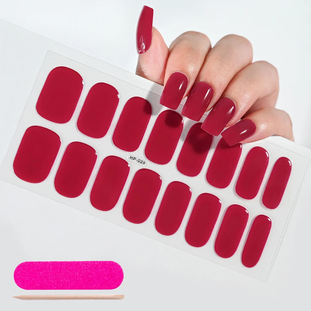 Semi-Cured Gel Nail Wraps with French Tips, Long Lasting for Nail Art & Extensions