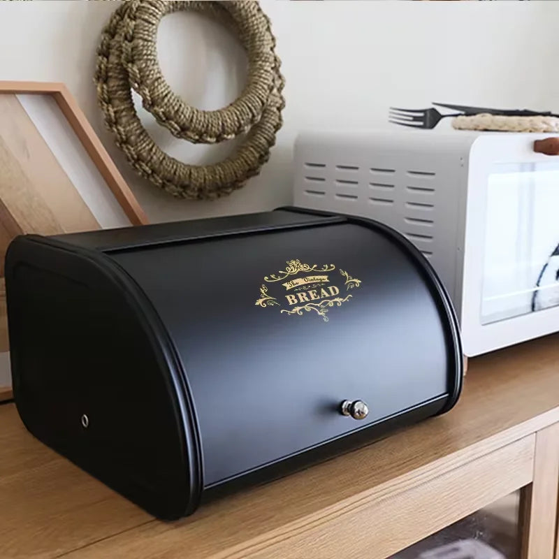 Large and Elegant Metal Bread Bin