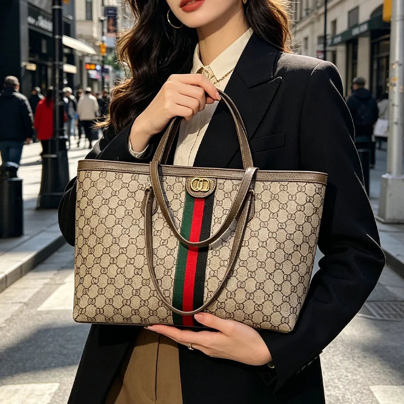 Large Capacity Women's Handbag, Casual Shoulder Tote Bag with Elegant Finish, Ideal for Travel and Work
