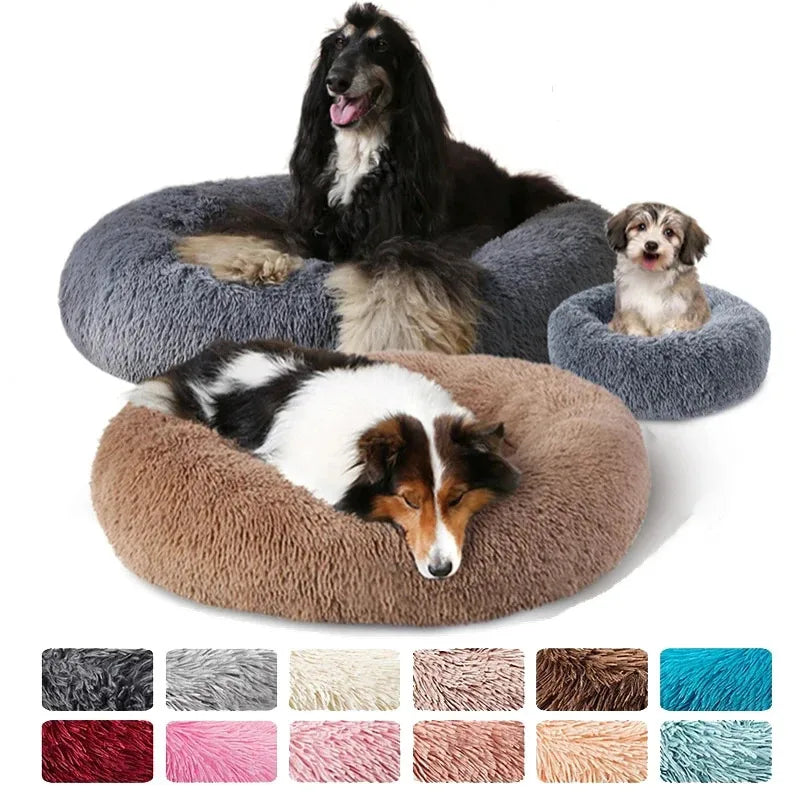 Soft Plush Round Pet Bed with Cushion for Dogs and Cats, Pet Bed, Sofa Bed for Sleeping