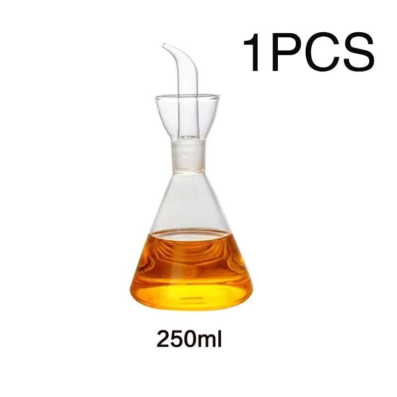 Glass Oil Bottle with Handle and Scale