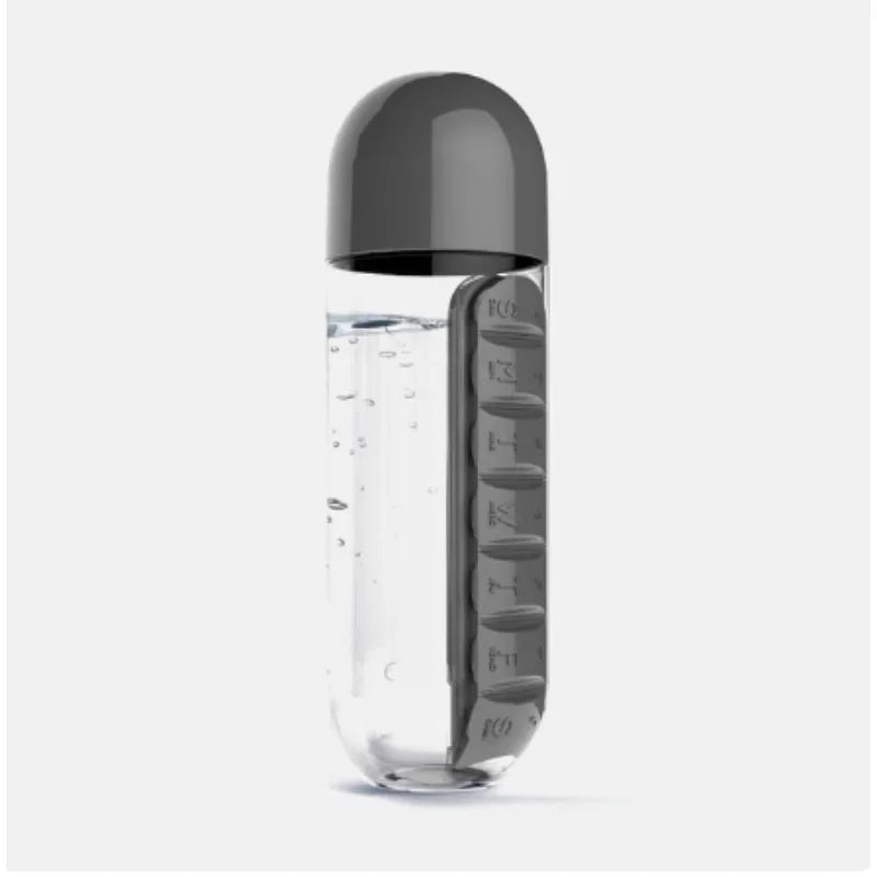 Water Bottle with Pill Organizer | 7 Day 600ml