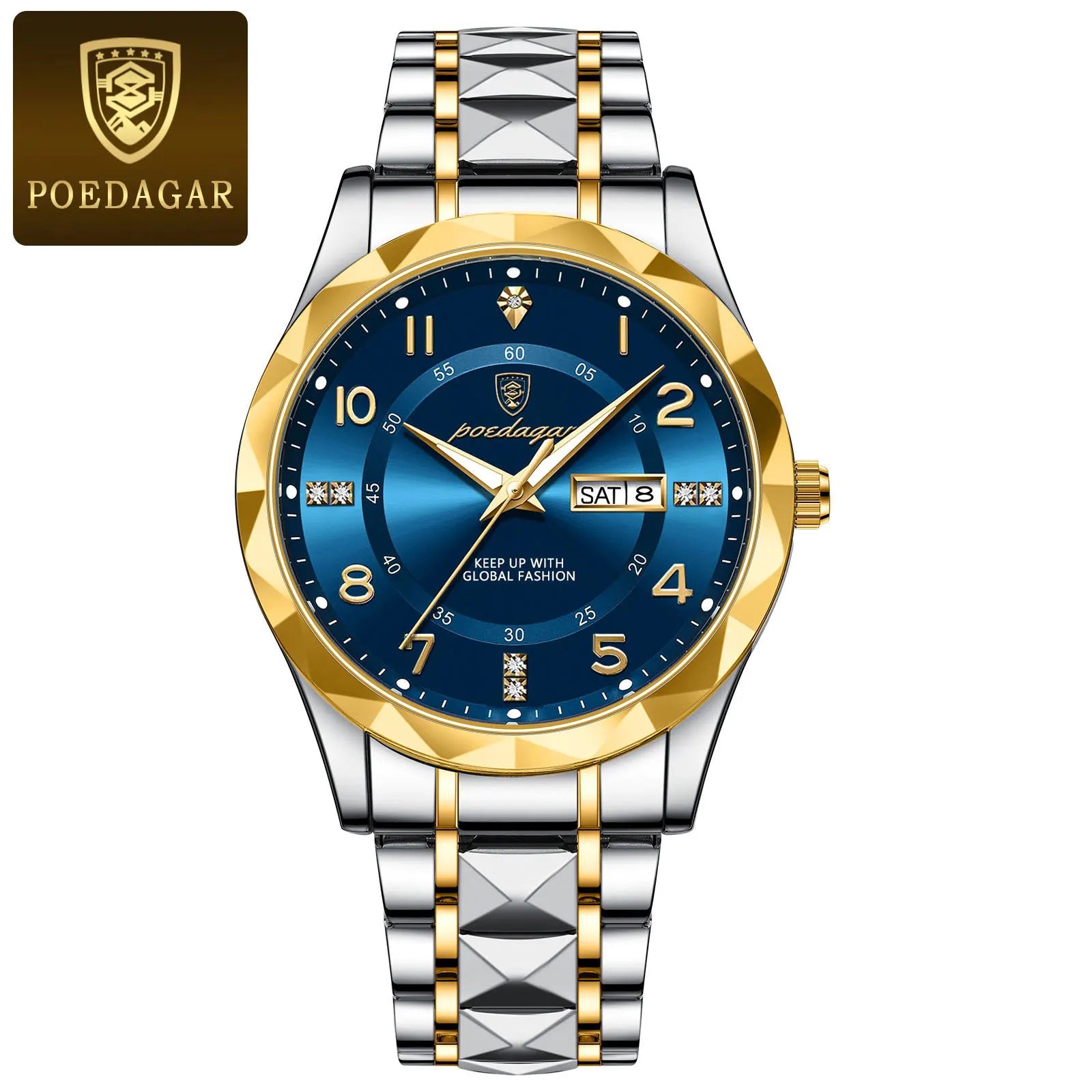 Men's sports watch stainless steel bracelet