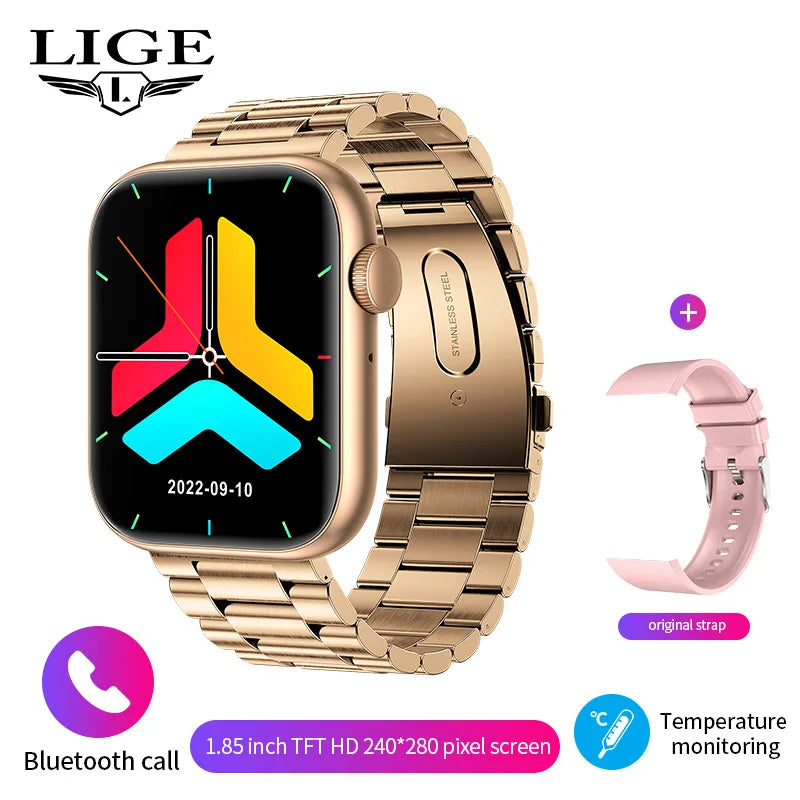 Smartwatch with Bluetooth Calling and Wireless Charging, Fitness Tracker with Customizable Watch Faces