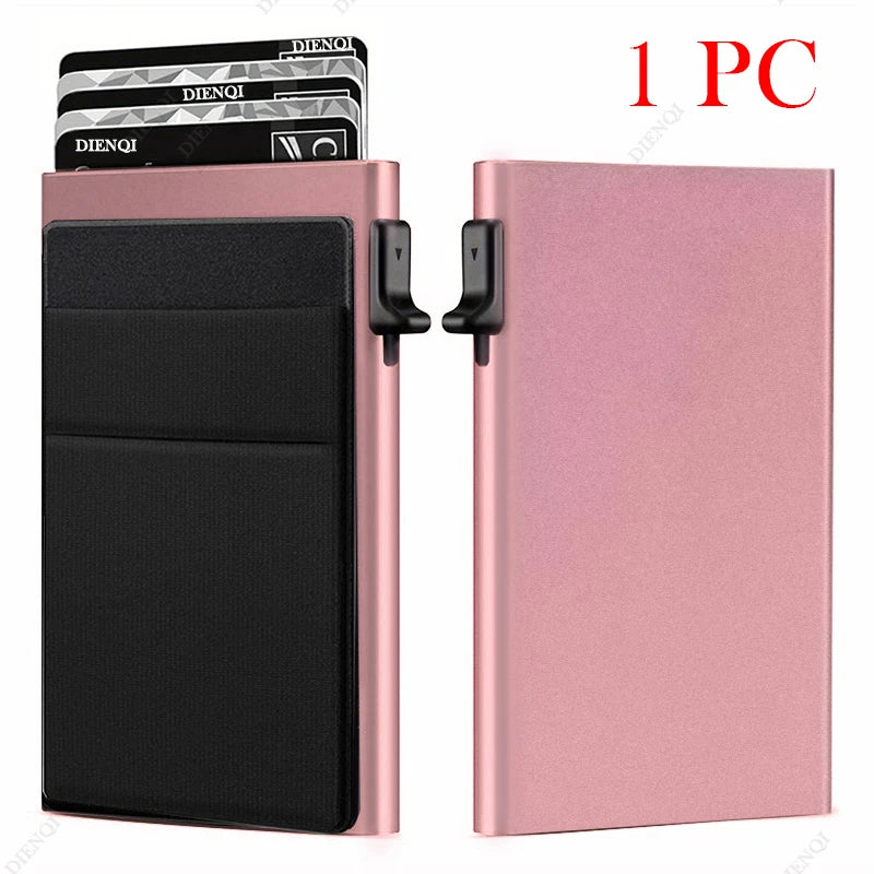 Metal Card Holder with RFID Blocking - Minimalist and Slim Wallet for Men