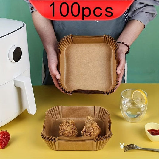 Look for it here 100pcs Square AC-100pcs Heat-Resistant Air Fryer Liners, Thickened Non-Stick Paper for Baking & Roasting