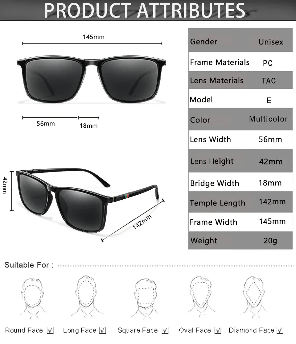 Look for it here A-Unisex Polarized Sunglasses - Vintage Square Frame with UV400 Protection