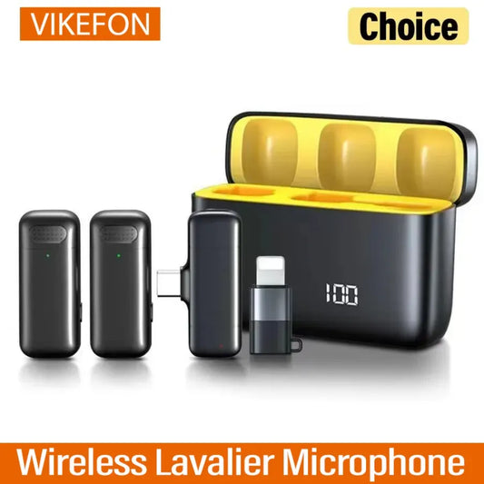 Look for it here E-Wireless Lavalier Microphone with Noise Reduction & Charging Case for iPhone & Android