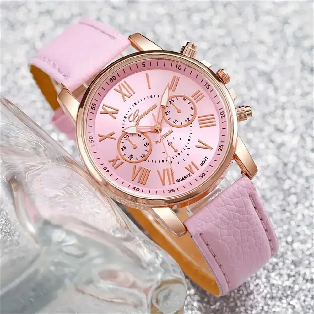 Look for it here HBFHL J-Set of 5 Women's Quartz Watches with Roman Numeral Dial and Leather Band