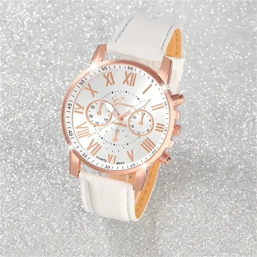 Look for it here HBFHL J-Set of 5 Women's Quartz Watches with Roman Numeral Dial and Leather Band