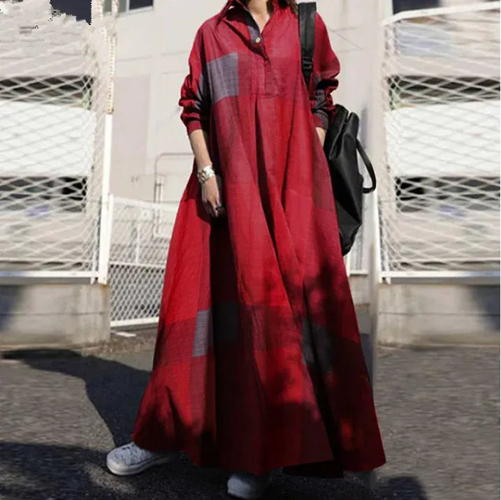 Look for it here Red / S R-Retro Ethnic Long Dress